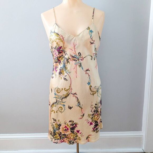 Vintage Victoria's Secret Gold Label Floral Silk Slip Dress - Picture 2 of 7